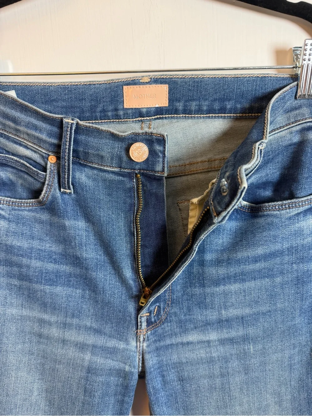Mother Women's Mid Rise Dazzler Ankle Jeans Blue Stretch 5-Pocket Solid Size 26